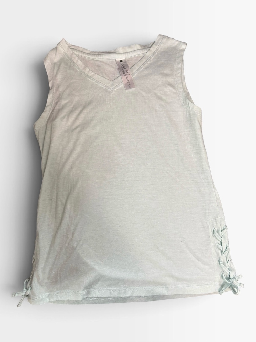Yogalicious Aqua Green Girls V-Neck Tank with Side Ties